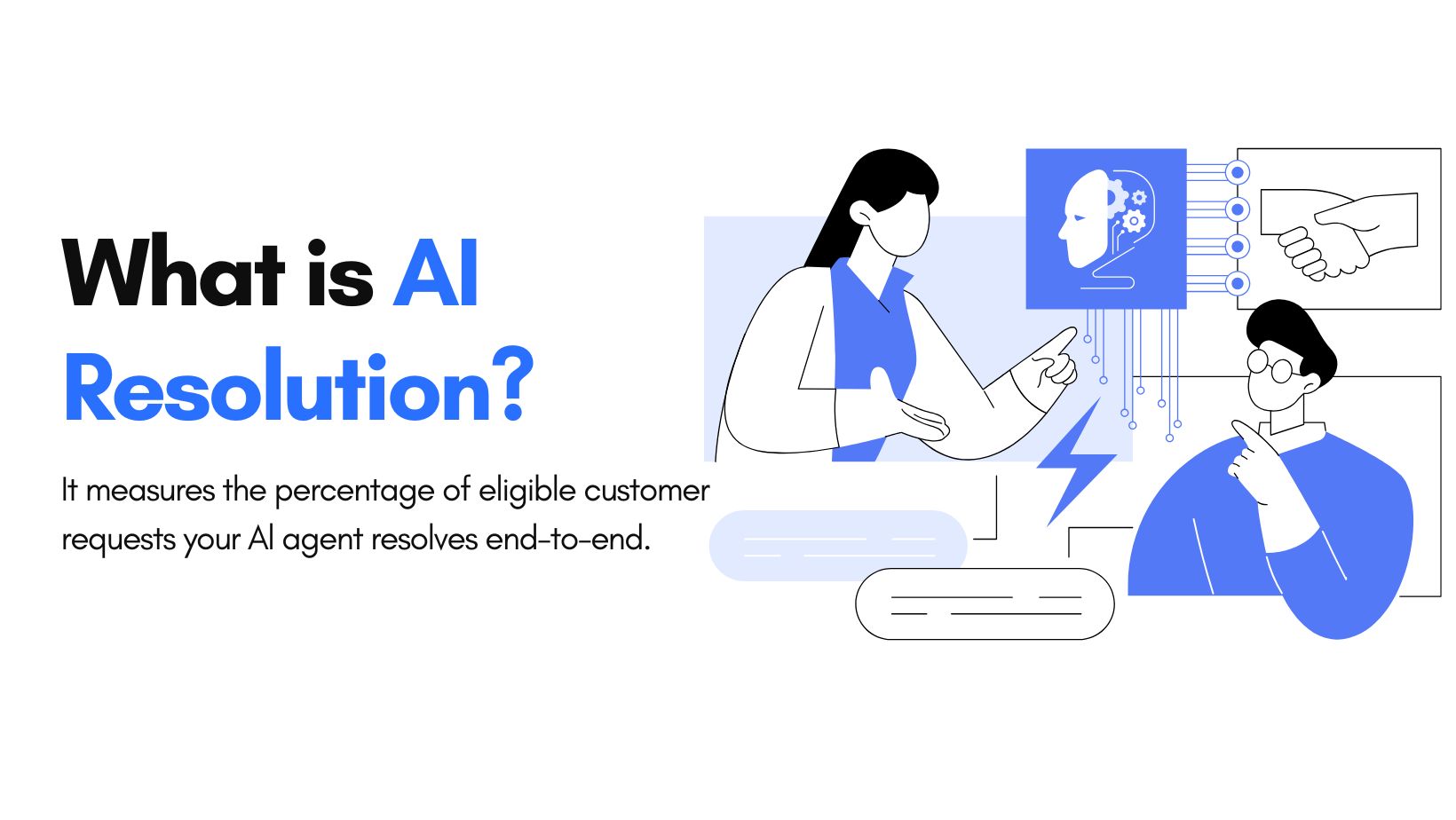 What AI resolution measures the share of eligible customer requests completed end to end
