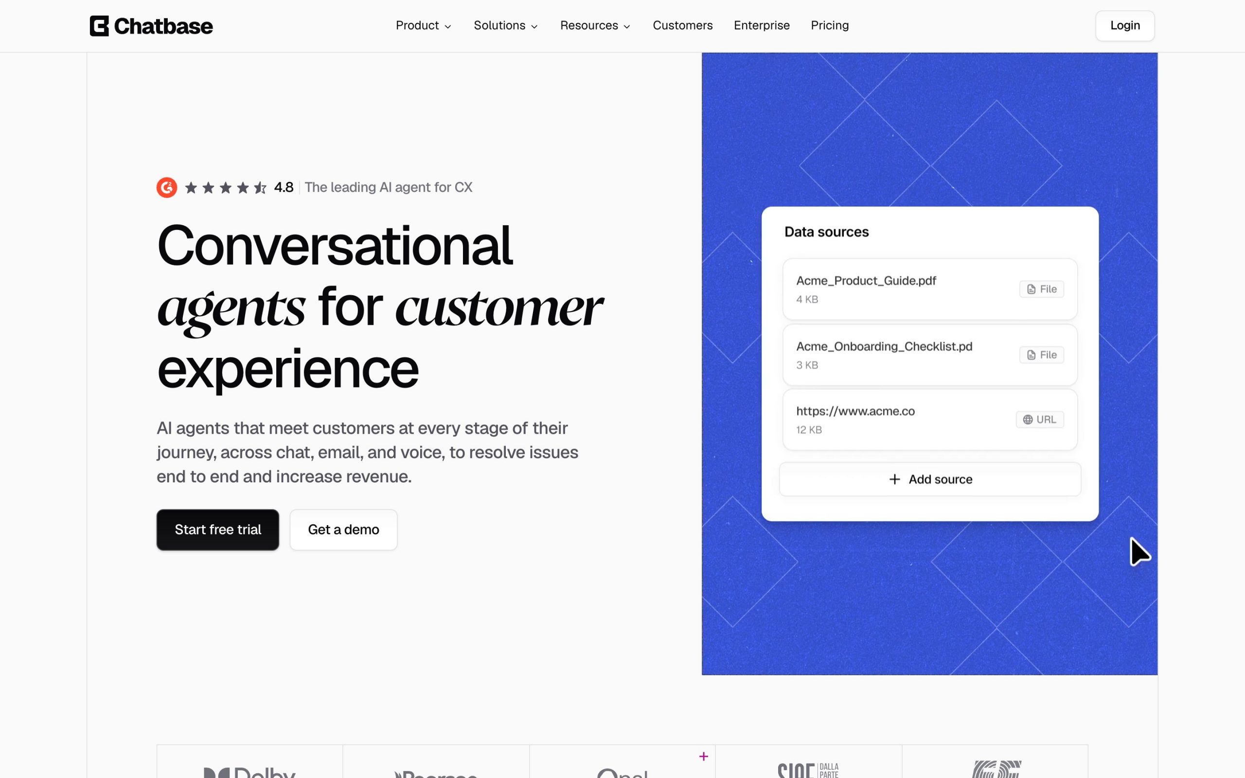 Chatbase homepage