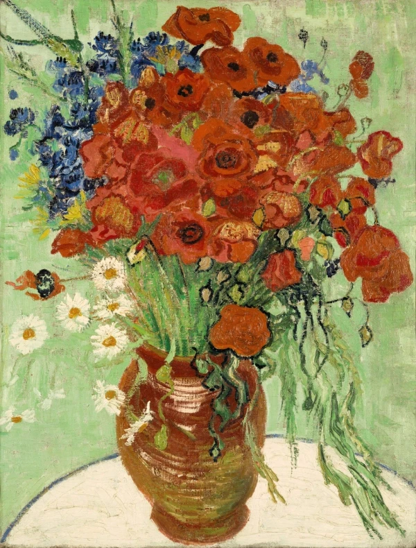 Vase With Daisies and Poppies by Vincent van Gogh