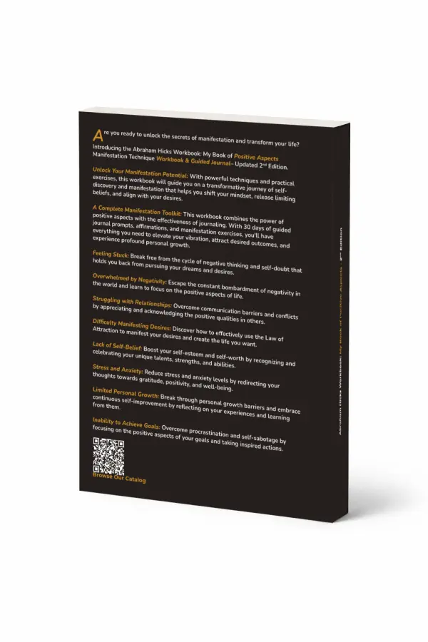 Abraham Hicks Workbook: My Book of Positive Aspects — Back cover