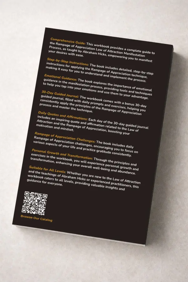 Abraham Hicks Workbook: Rampage of Appreciation — Back cover