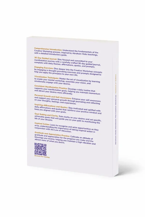 Abraham Hicks Workbook: The Creative Workshop — Back cover