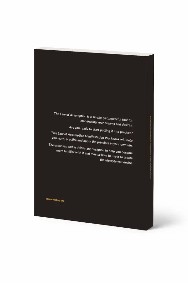 Neville Goddard Workbook: Law of Assumption Workbook — Back cover