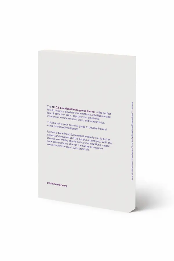 The N.I.C.E Emotional Intelligence Journal — Back cover