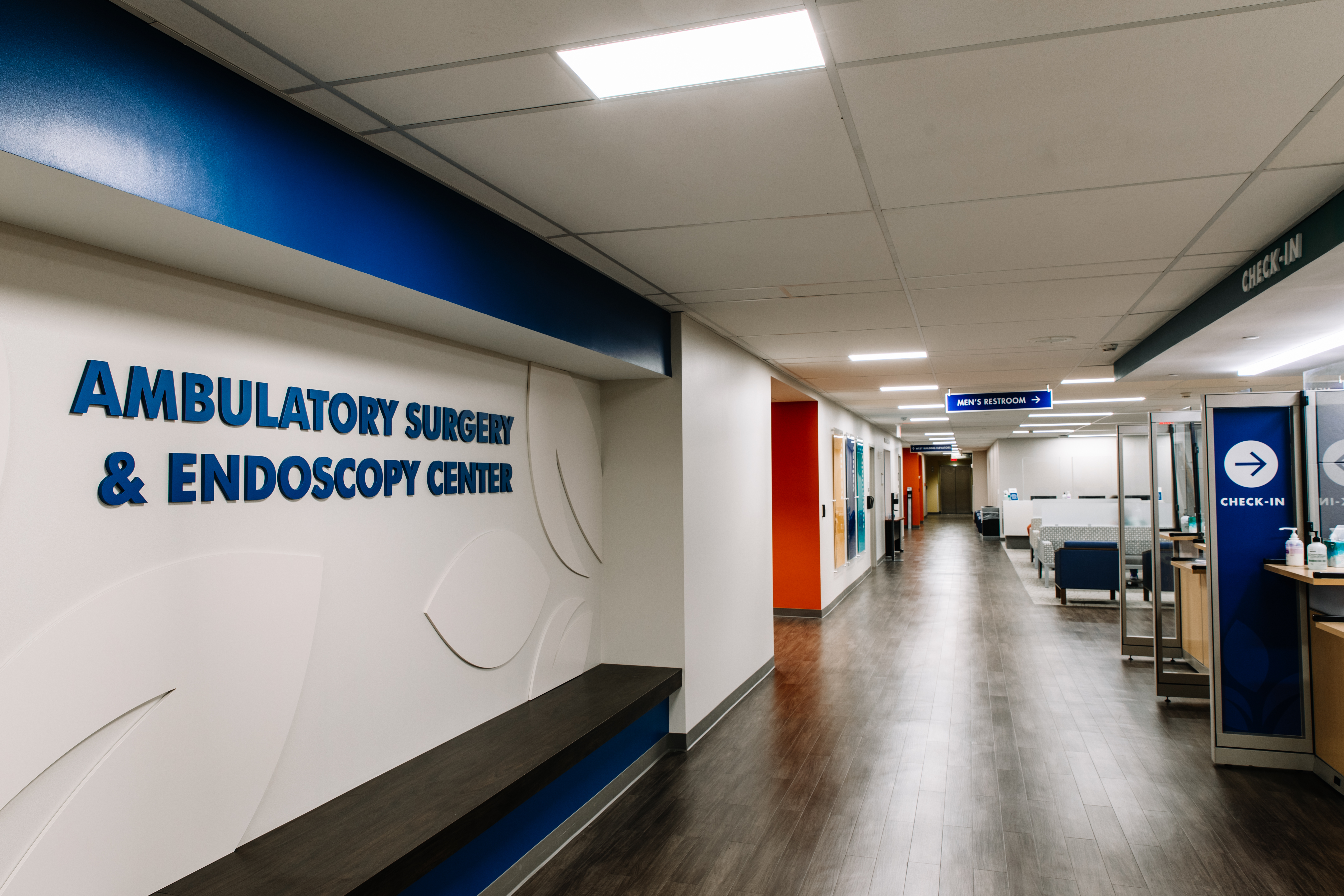 The ASC’s waiting area was renovated to improve the experience for a patient’s family or friends.