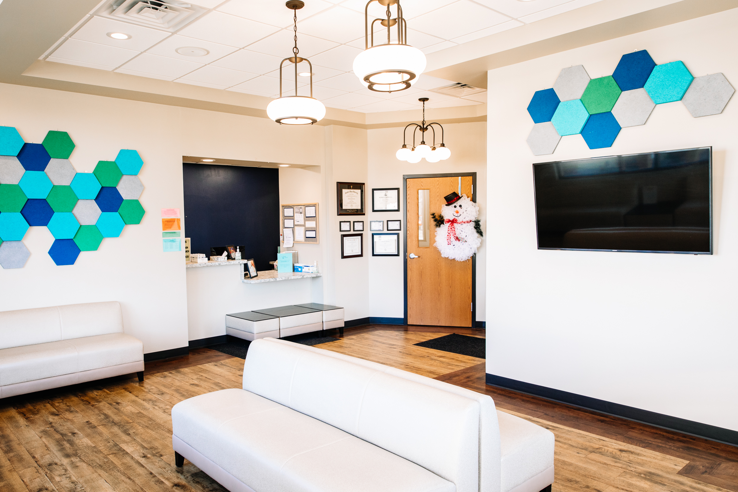 The waiting area offers a clean, comfortable and bright space for our patients.