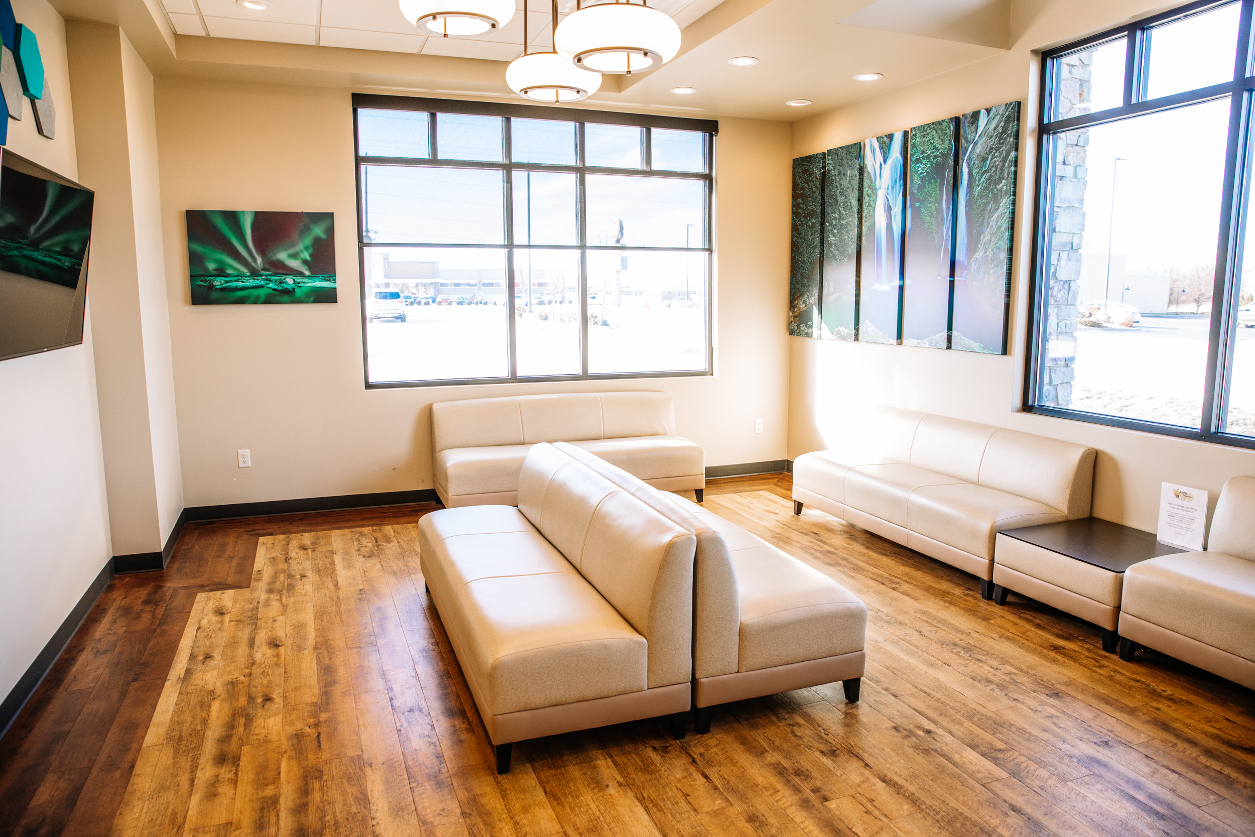 The waiting area offers a clean, comfortable and bright space for our patients.
