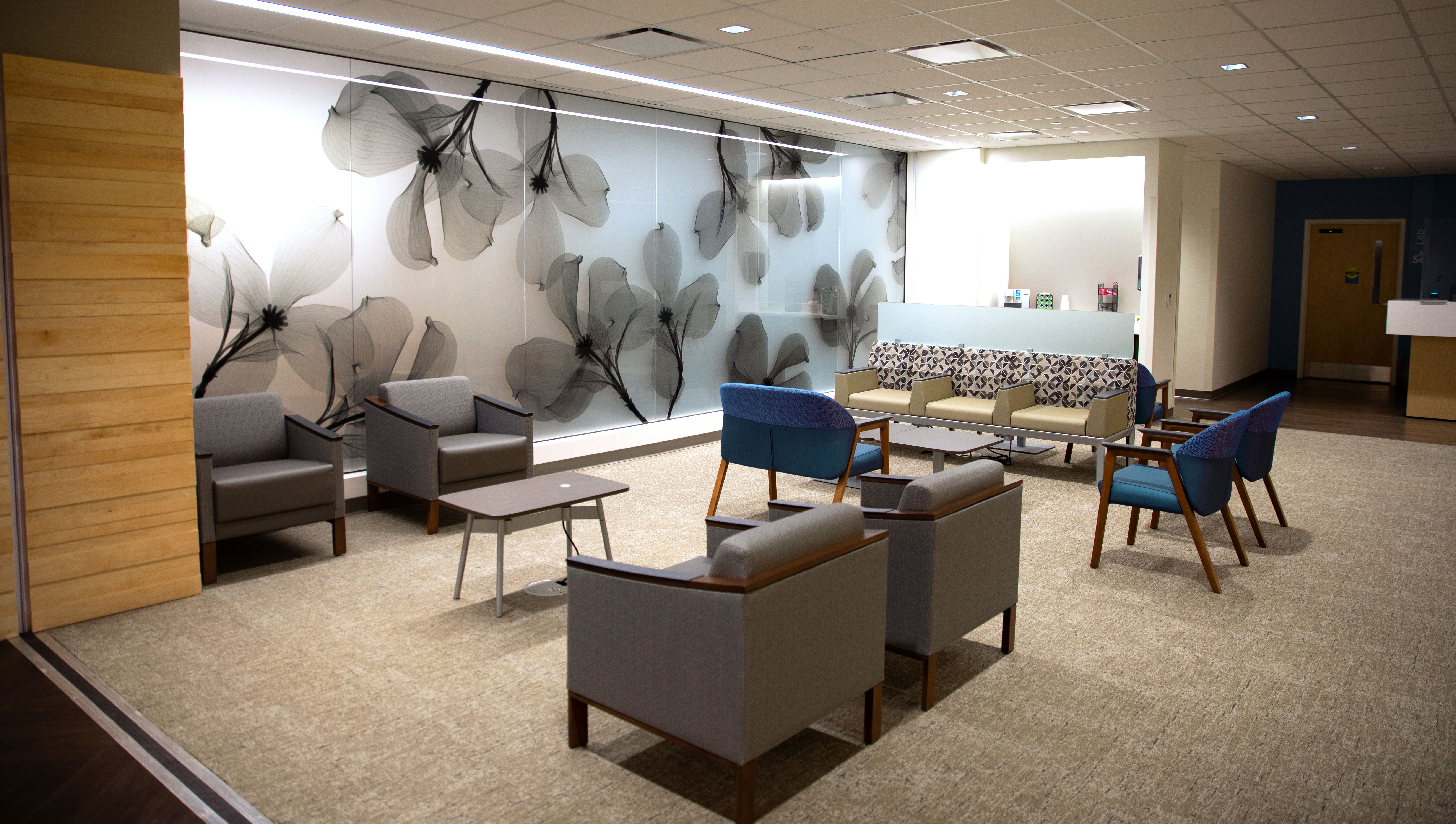 Renovated in early 2022, patients can expect clean waiting areas in this bright new space.