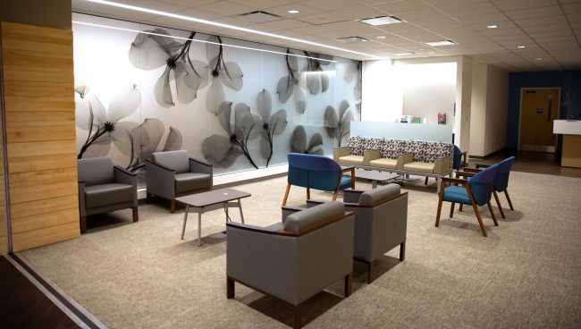 Renovated in early 2022, patients can expect clean waiting areas in this bright new space.
