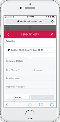 Ticket view screen