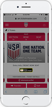 Ticket view screen