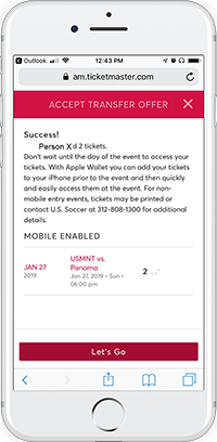 Manage My Tickets screen