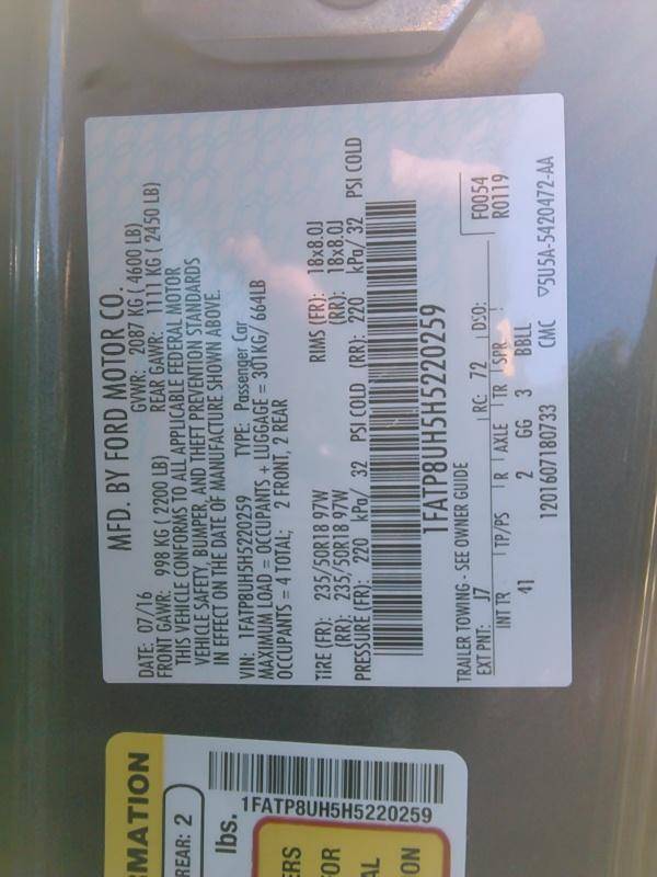 Florida Fine Cars - Used FORD MUSTANG 2017 HOLLYWOOD Ecoboost Premium