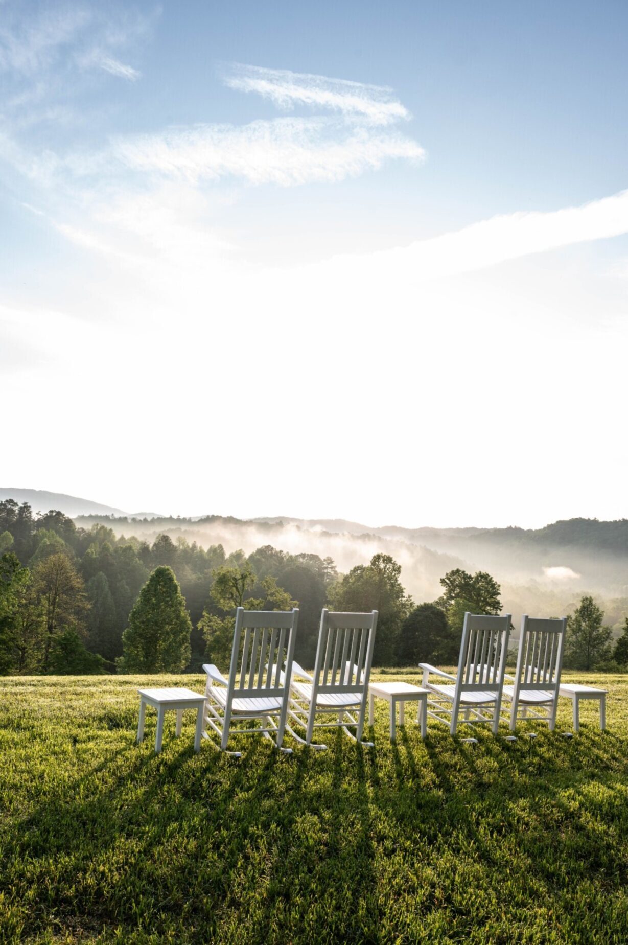 Main House Rocking Chairs at Sunrise