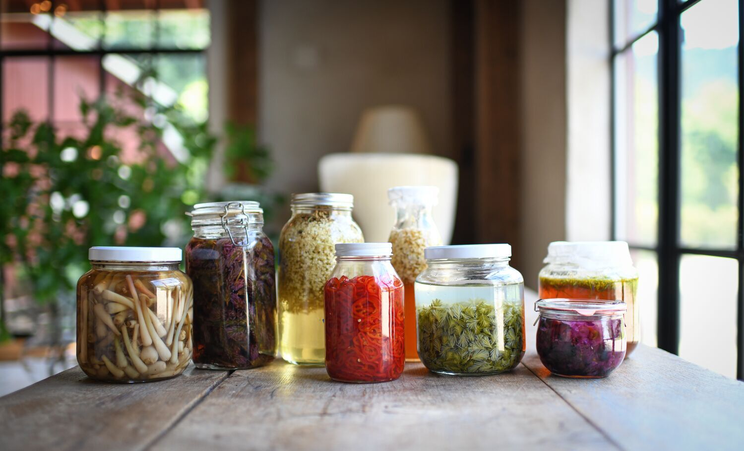 Jars of Preserved Foods