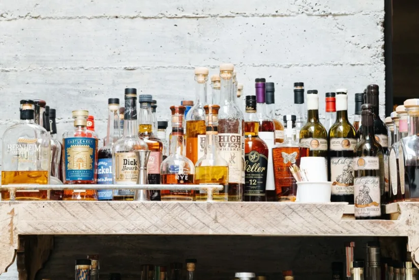 Variety of Whiskey Bottles