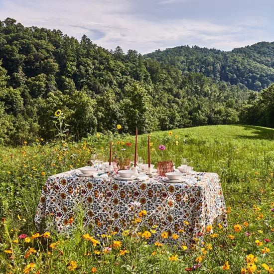 Summer Table in Wildflower Field