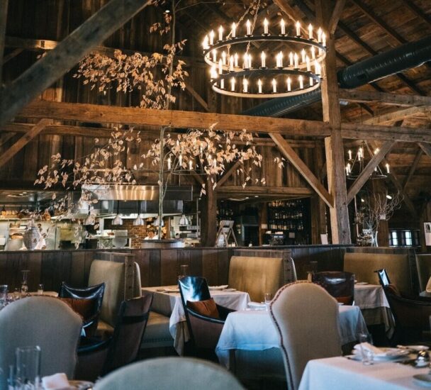 The Barn Dining Room Set for Dinner