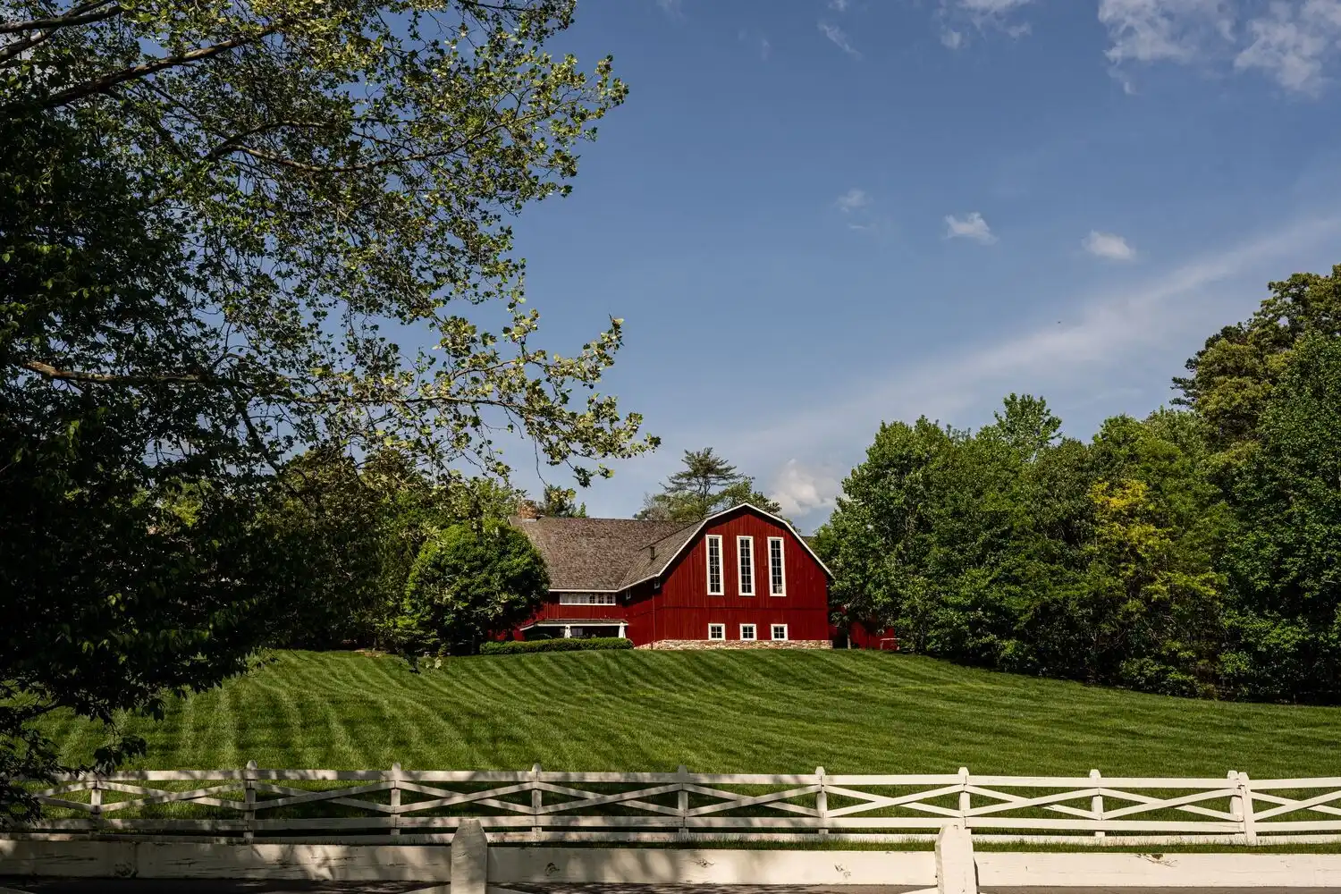The Barn Exterior and Lawn