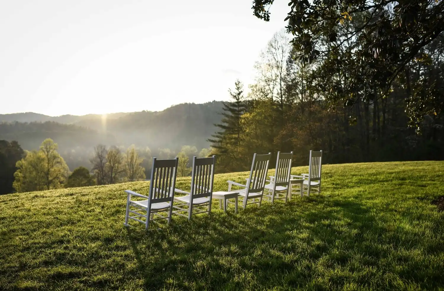 Rocking Chairs and a mountain view