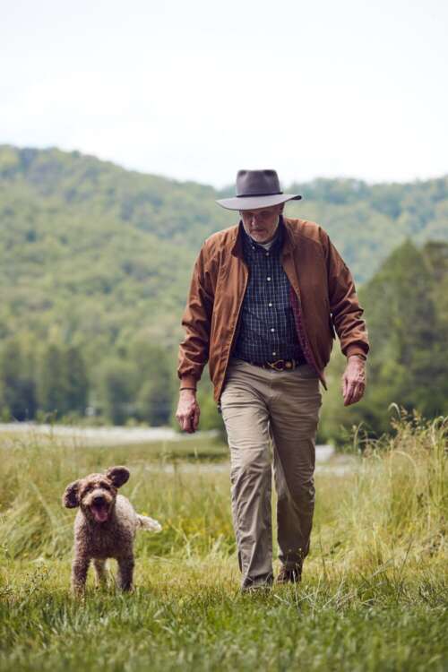 Jim Sanford with a Lagotto Romagnolo