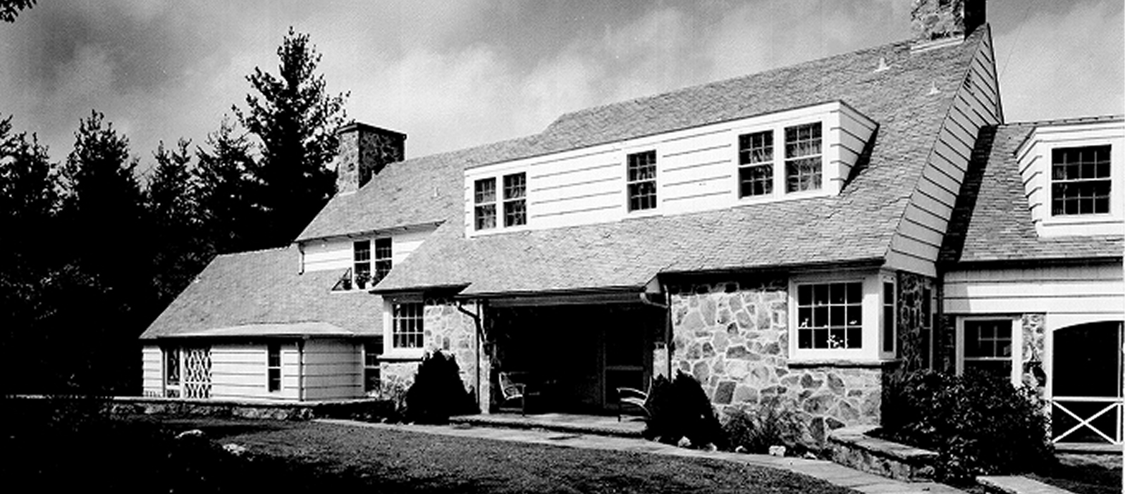 Black and white photo of blackberry farm