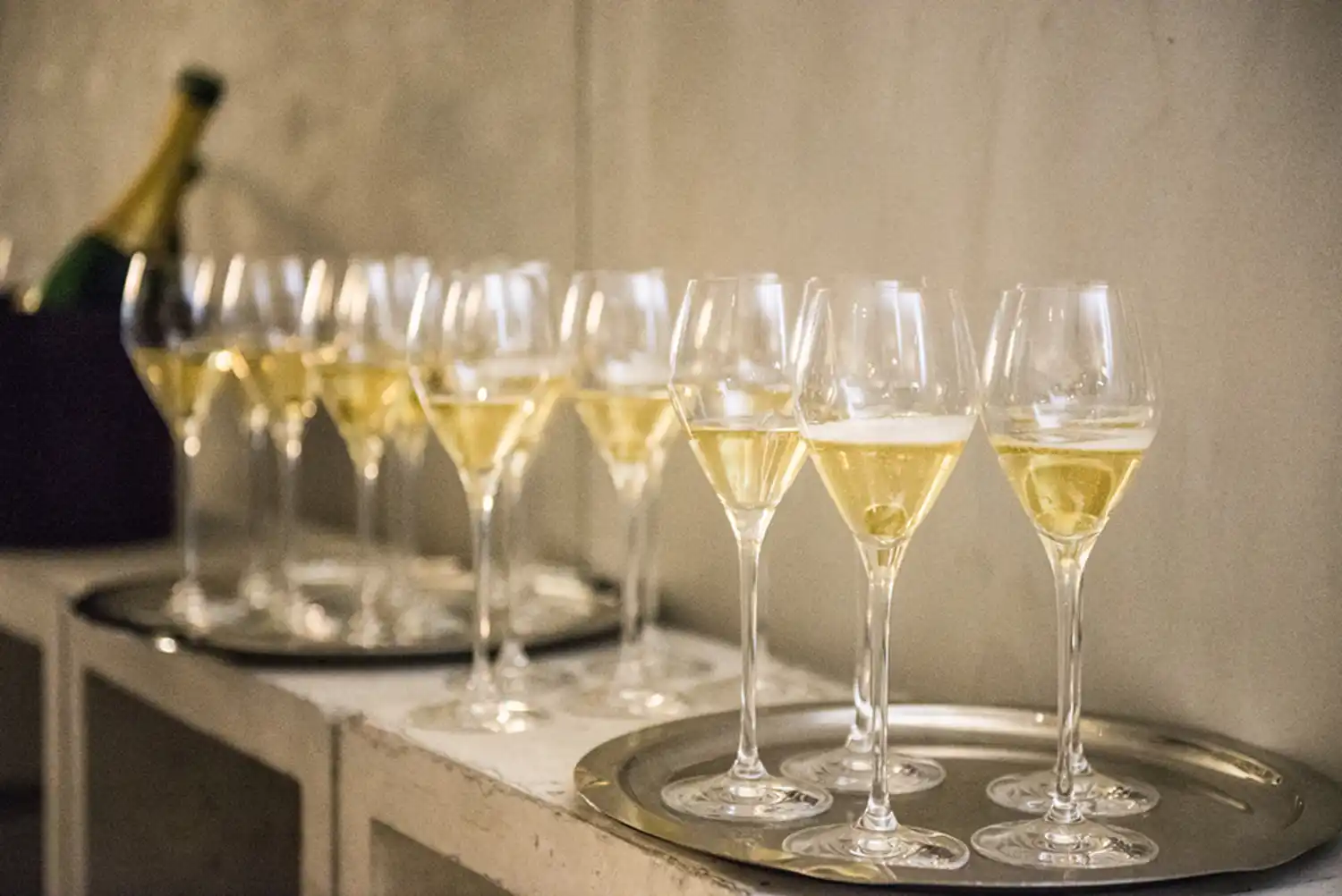 Wine Glasses with White Wine