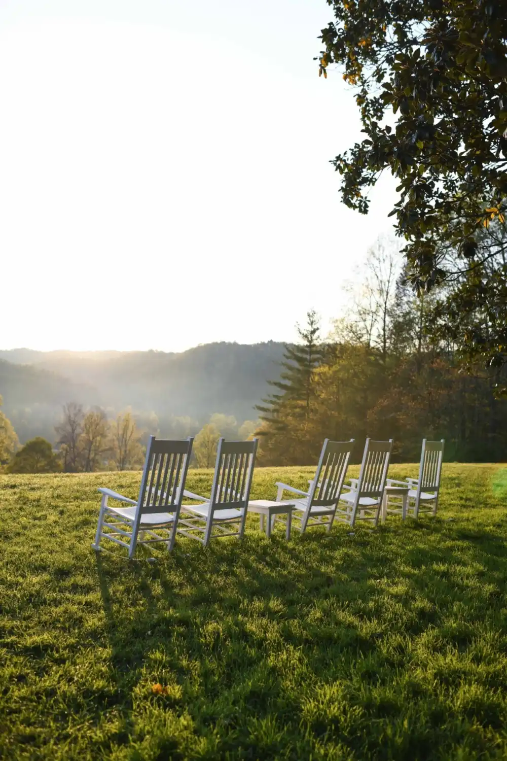 Main House Rocking Chairs at Sunrise