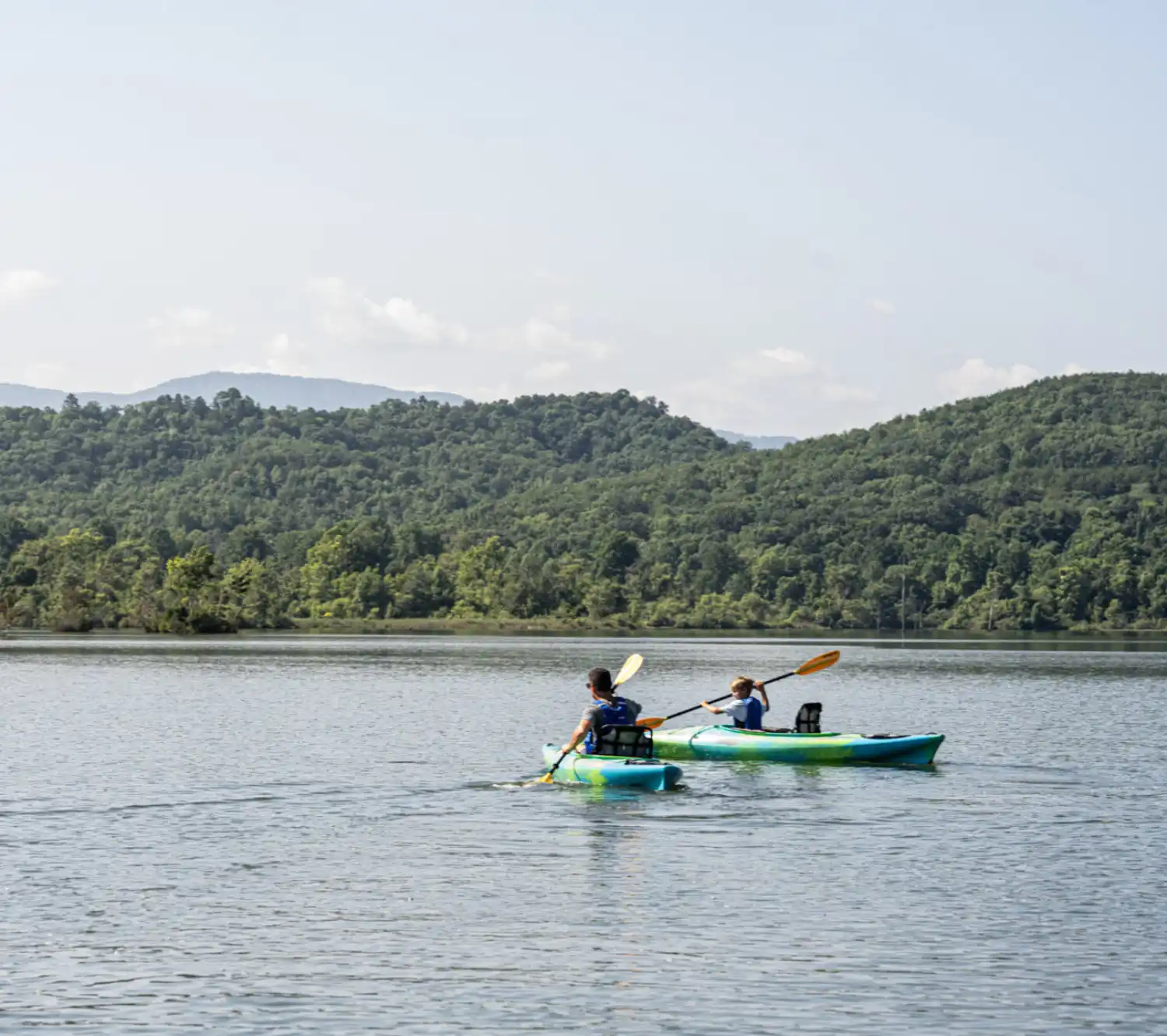 Father and Son Kayaking