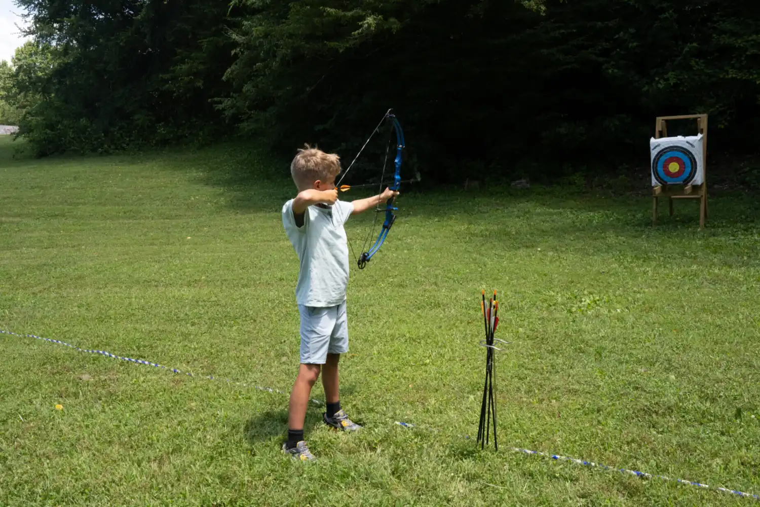 Youth Boy Doing Archery