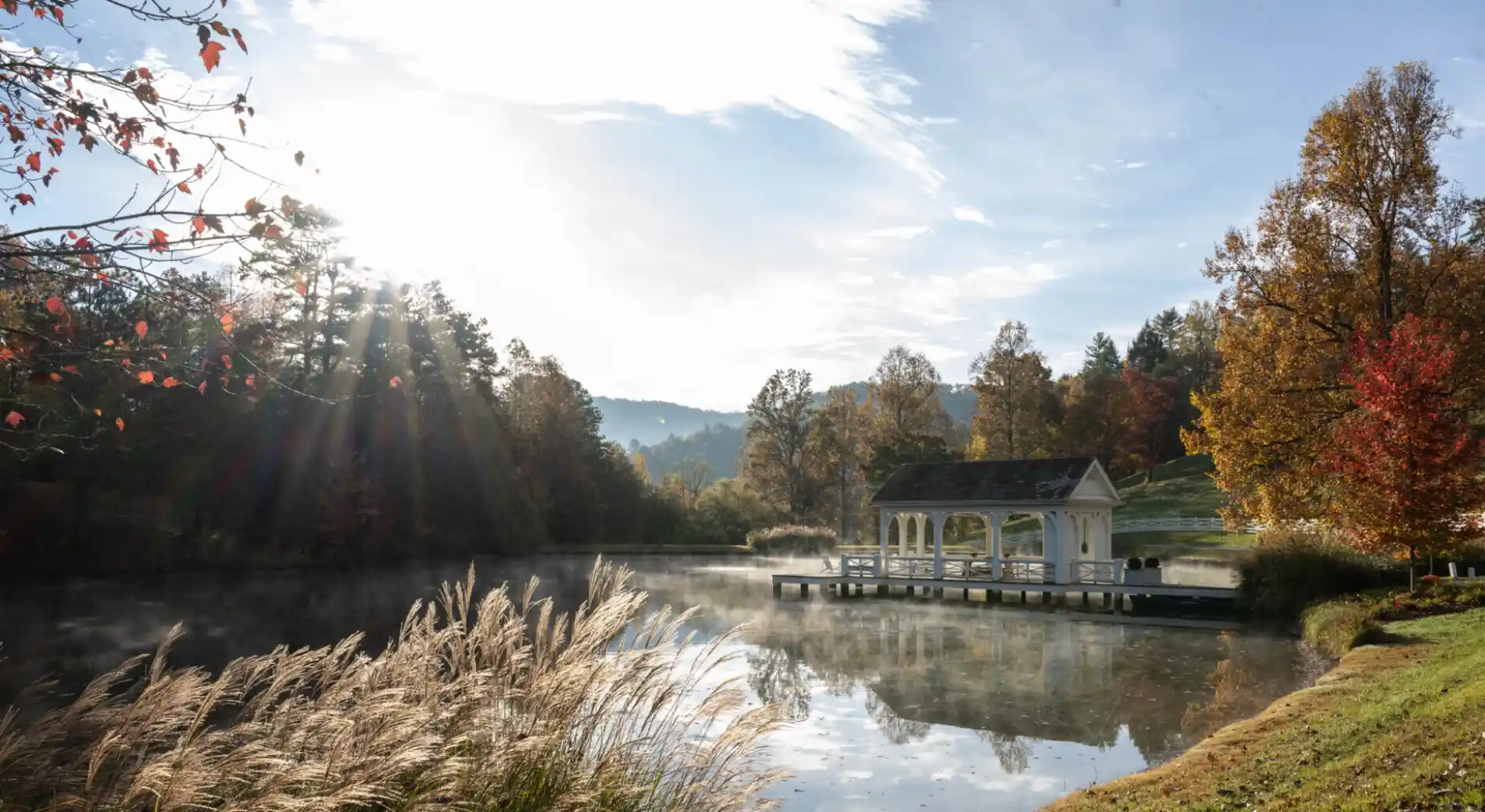 Boathouse in the Fall Season