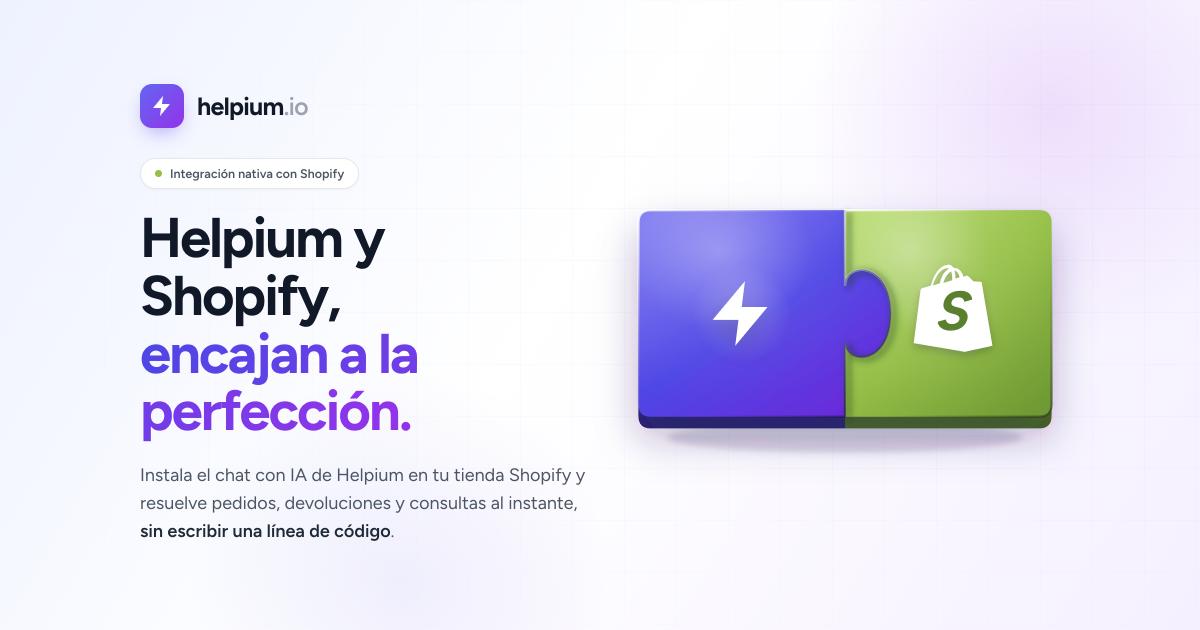 3 meses gratis de Helpium para las primeras 10 tiendas Shopify