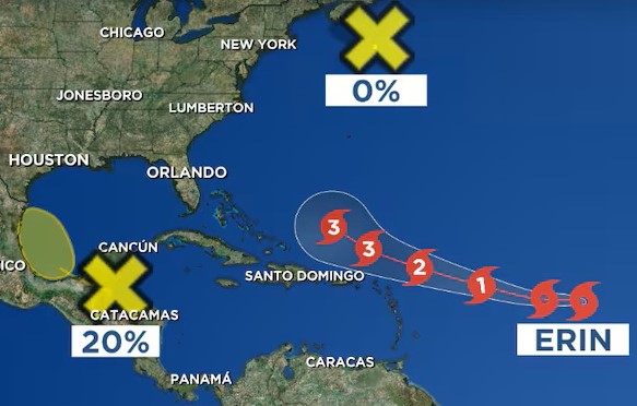 L’ouragan Erin (catégorie 3) semble sérieuse Royal Caribbean modifie l'itinéraire de sa croisière pour éviter le pire.