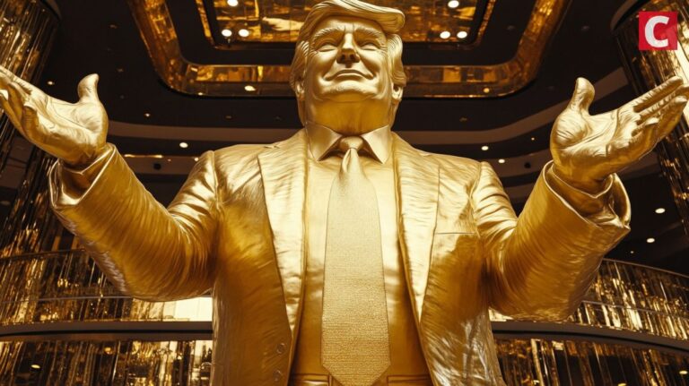 La fameuse « Golden Boy statue » à l’honneur de Trump pour Miami laissé dans un état incertain