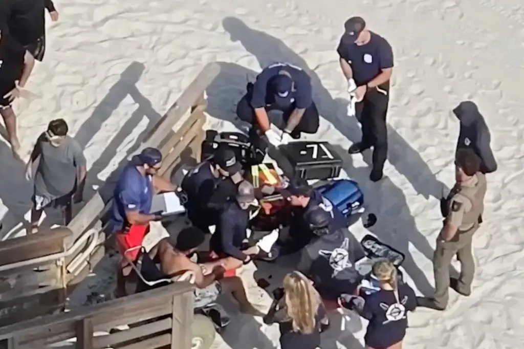 Un futur papa mordu à plusieurs endroits a sauvé sa fiancée enceinte d’une attaque de requin sur une plage de la Floride…