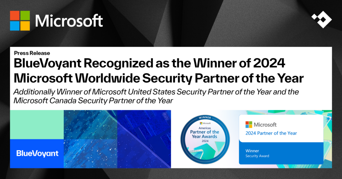 2024 Microsoft Worldwide Security Partner of the Year BlueVoyant