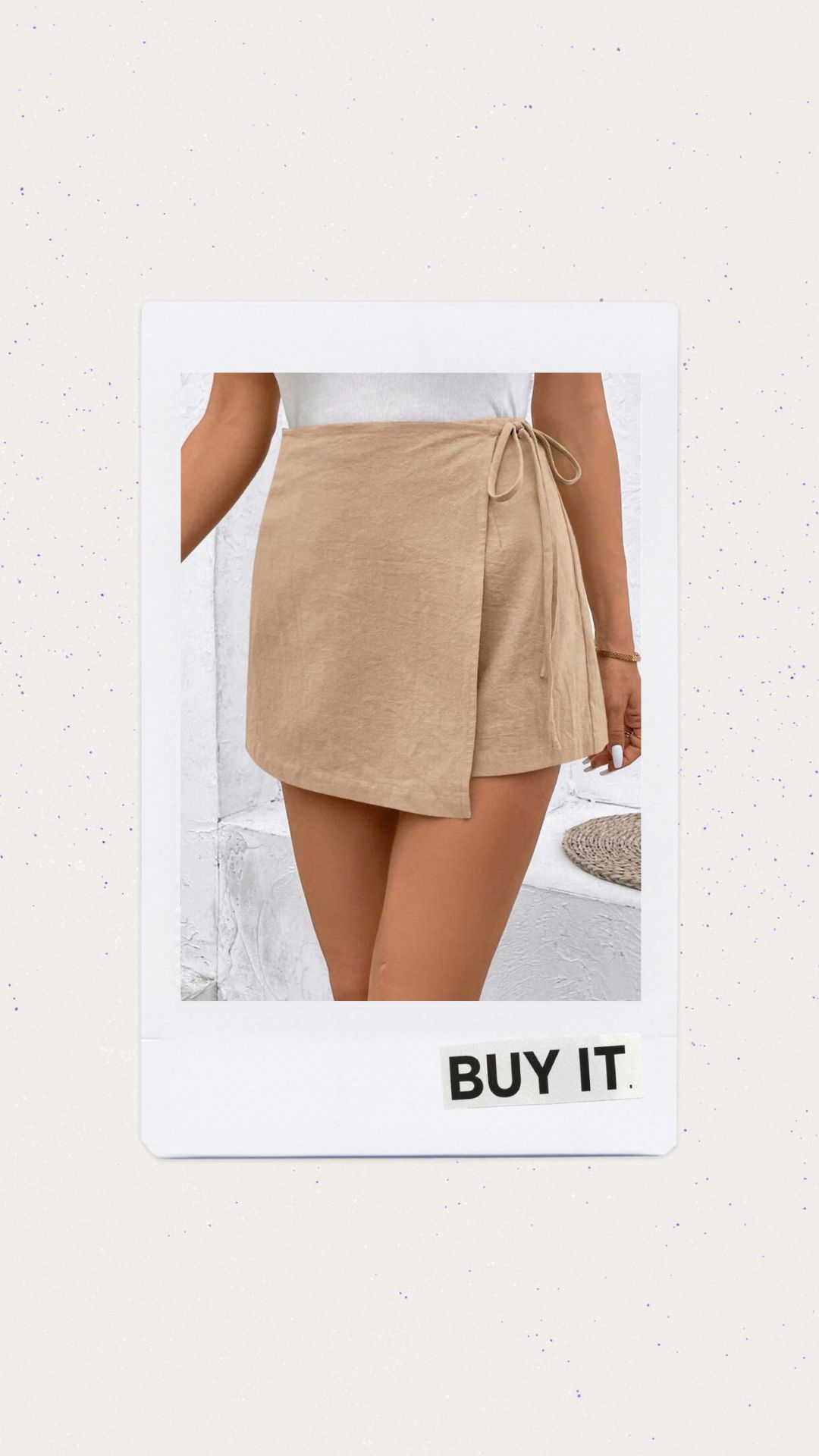 Falda short color beige