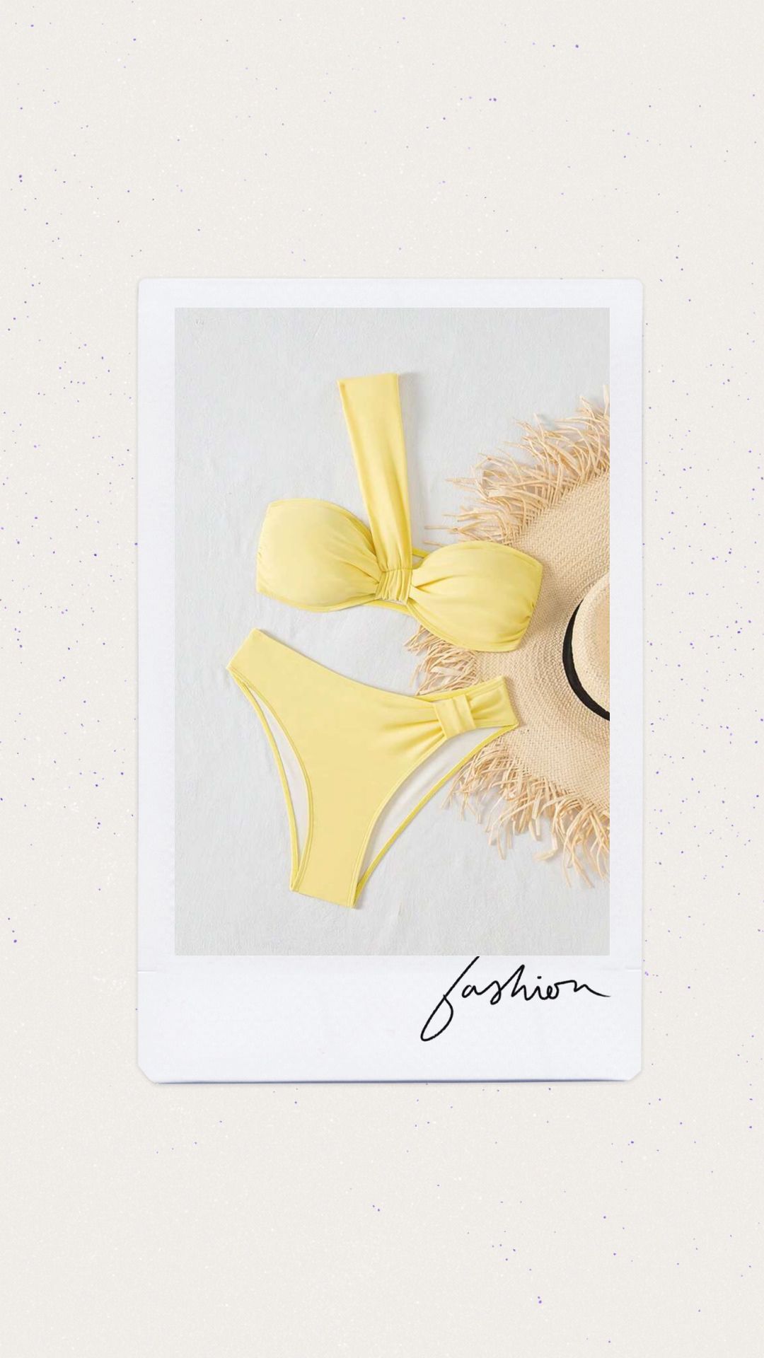 Bikini color amarillo de un hombro 