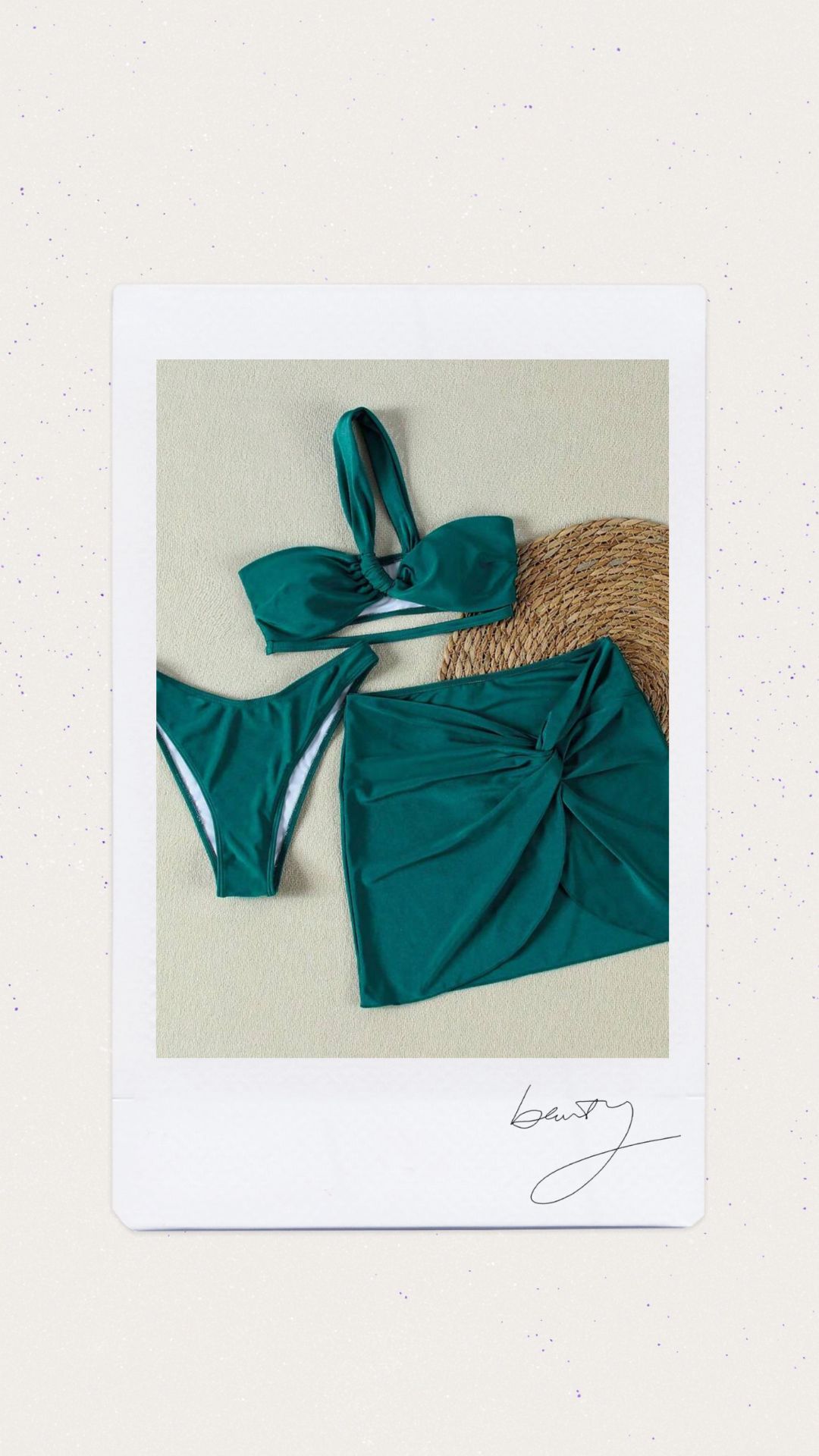 Bikini un hombro con salida de baño color verde turquesa