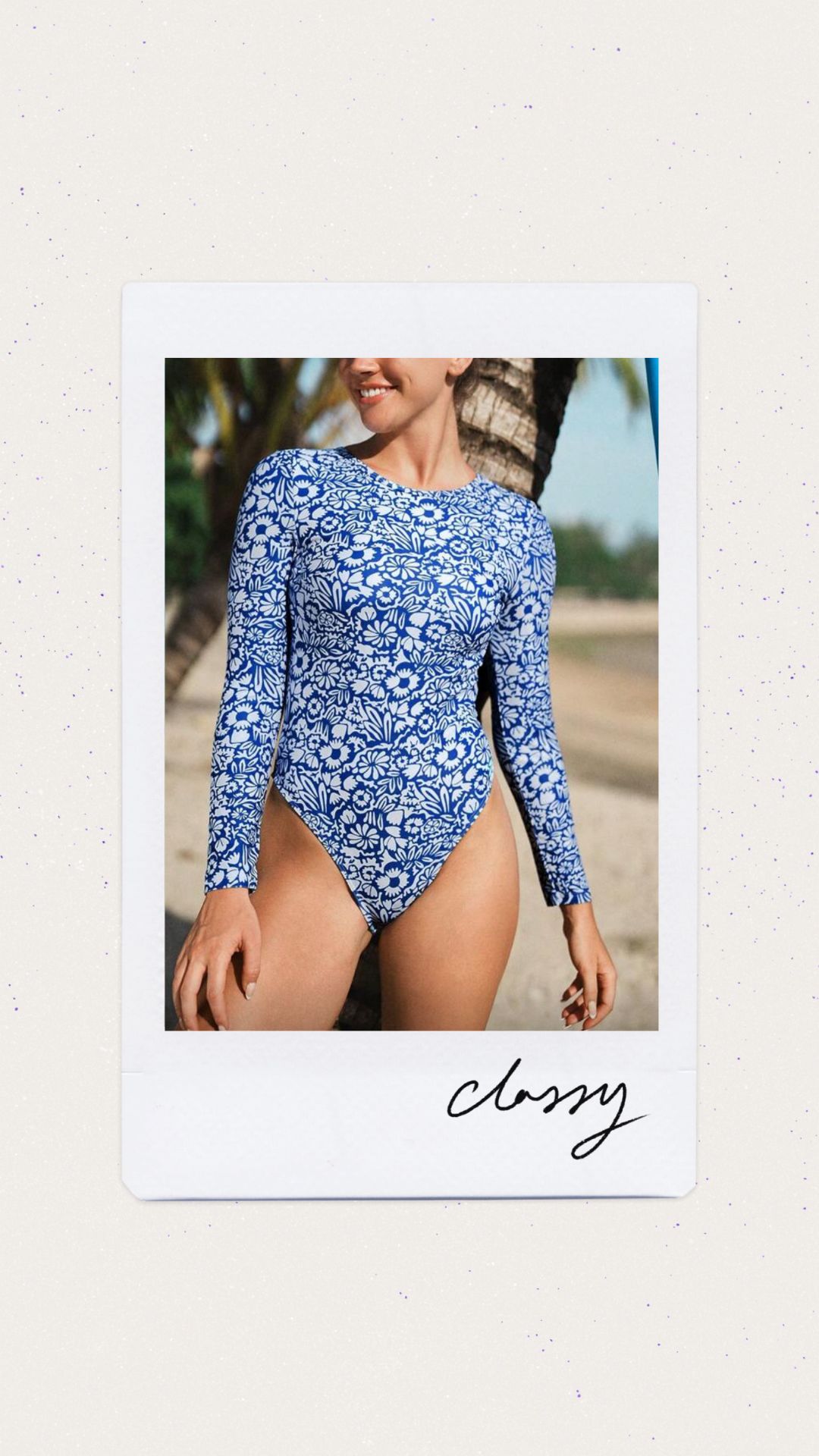 Manga larga con estampado color blanco con azul pierna alta