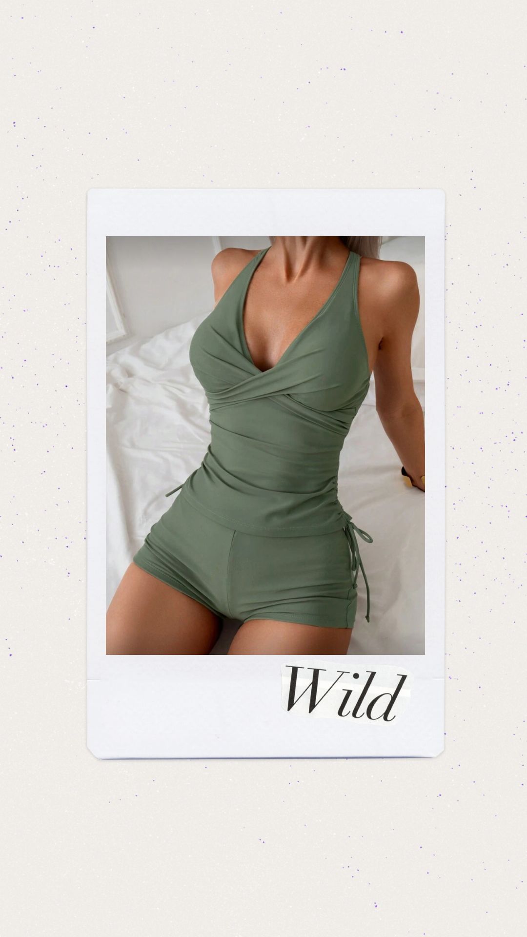 Tankini color verde de short