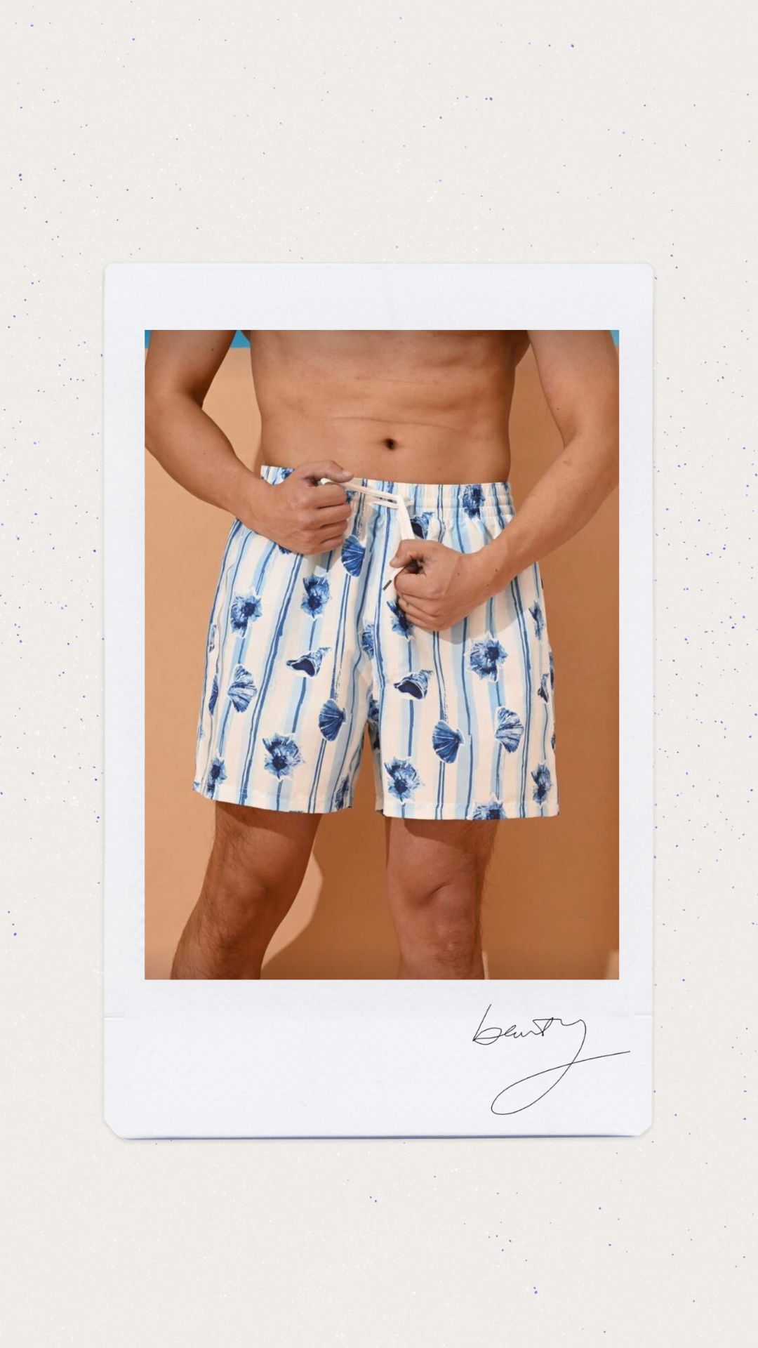 Short de hombre con estampado tropical