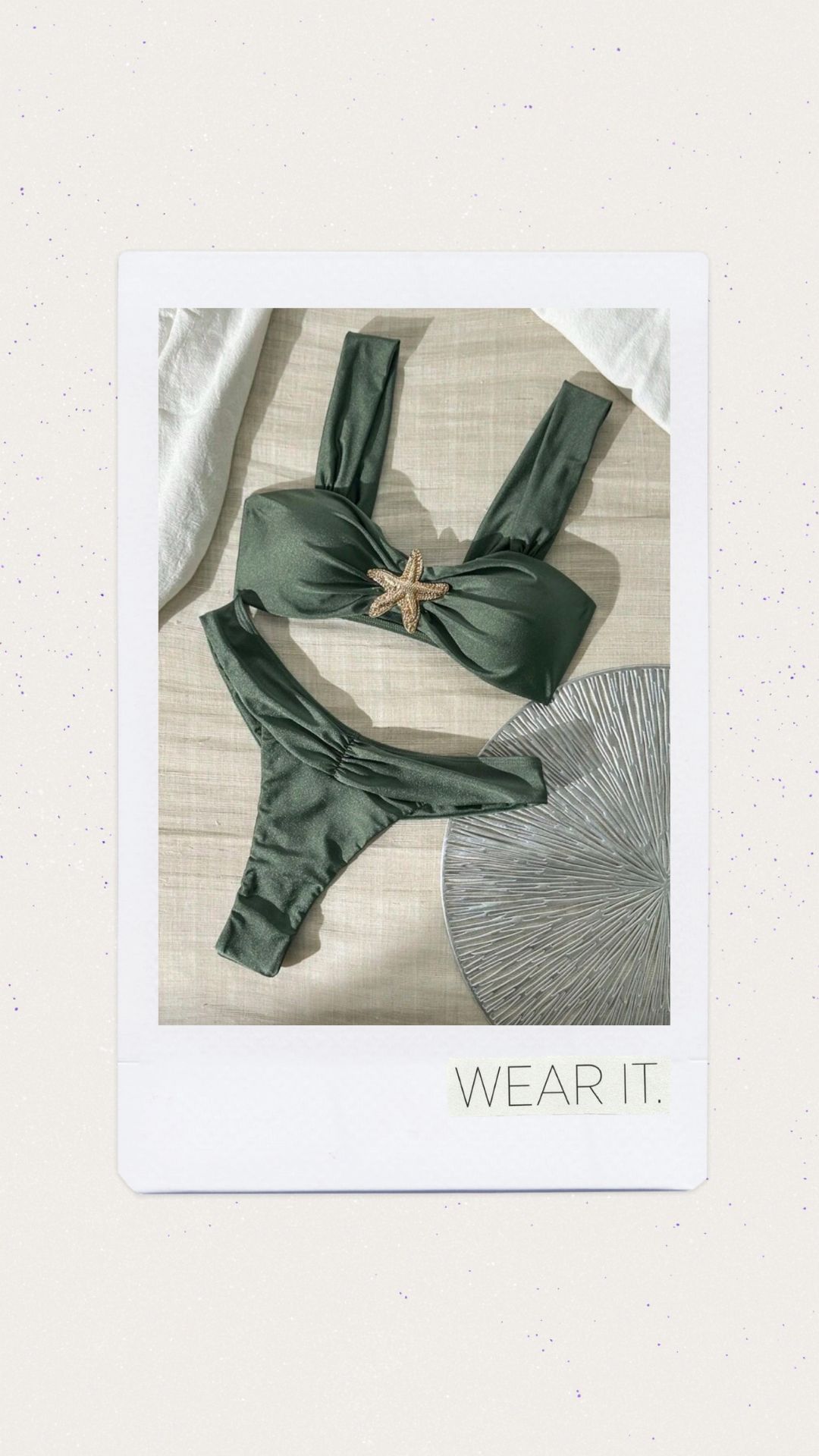 Bikini color verde de tanga