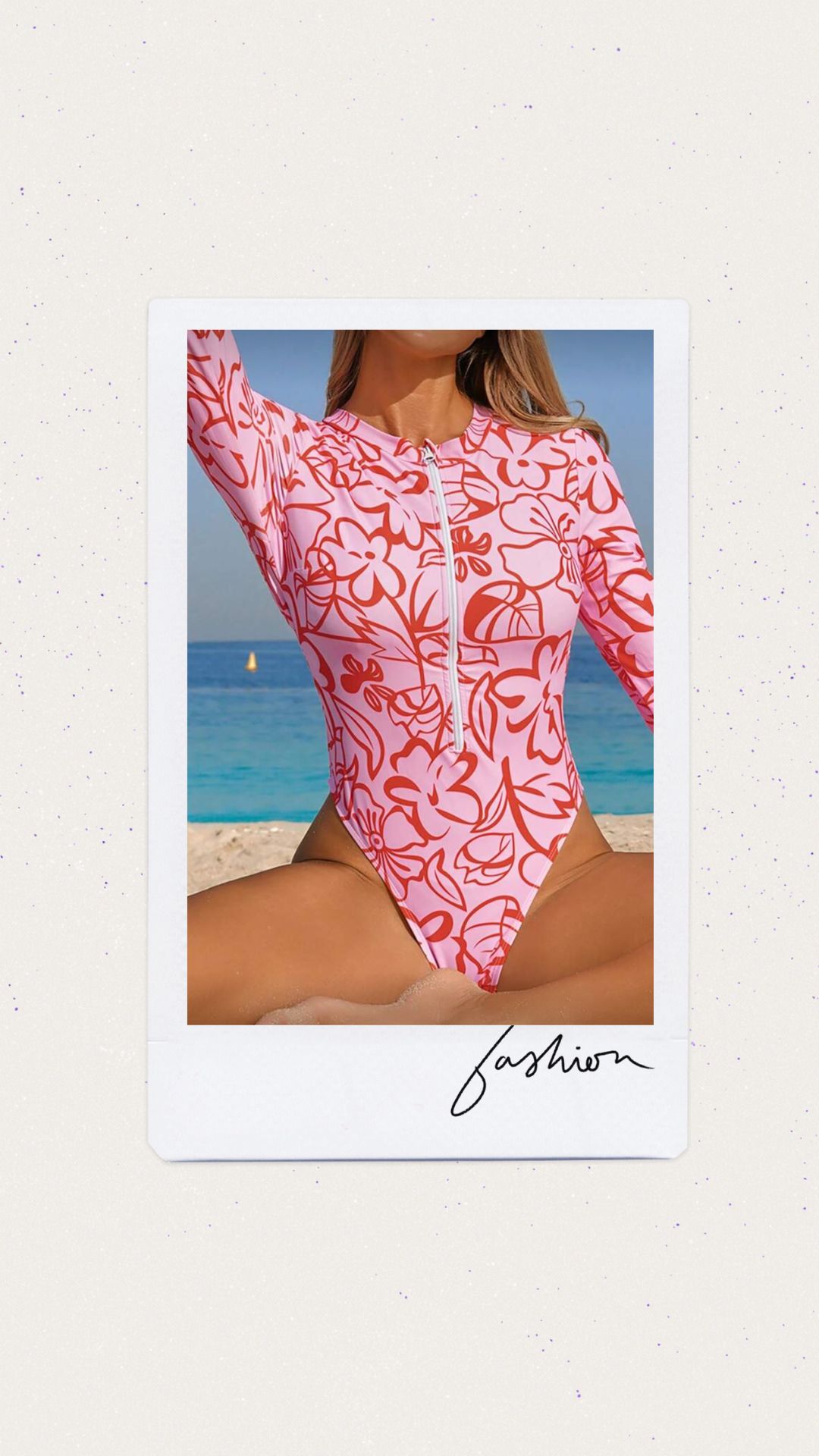 Manga larga con estampado color rosa