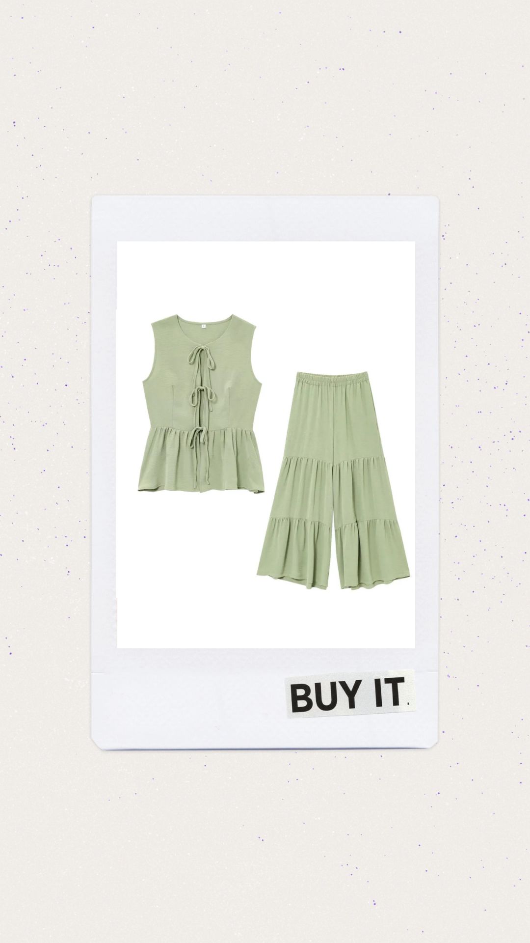 Set pantalón y blusa color verde