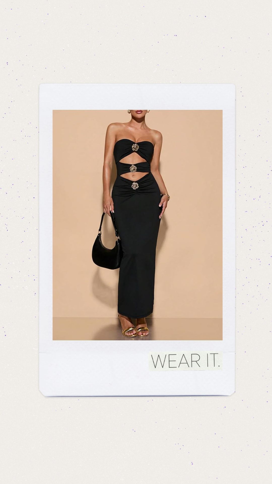 Vestido color negro strapless 