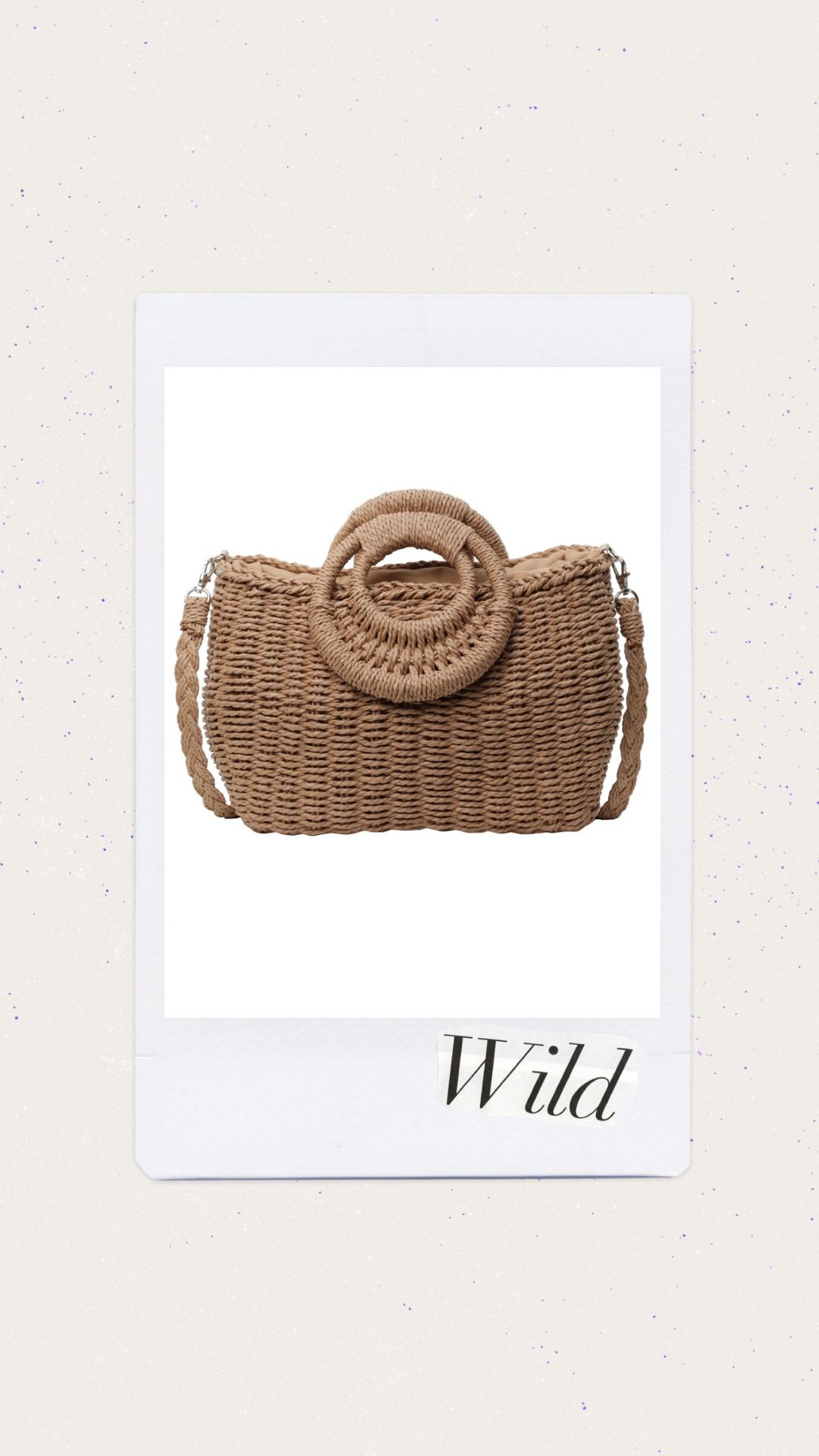 Bolsa de mimbre color café