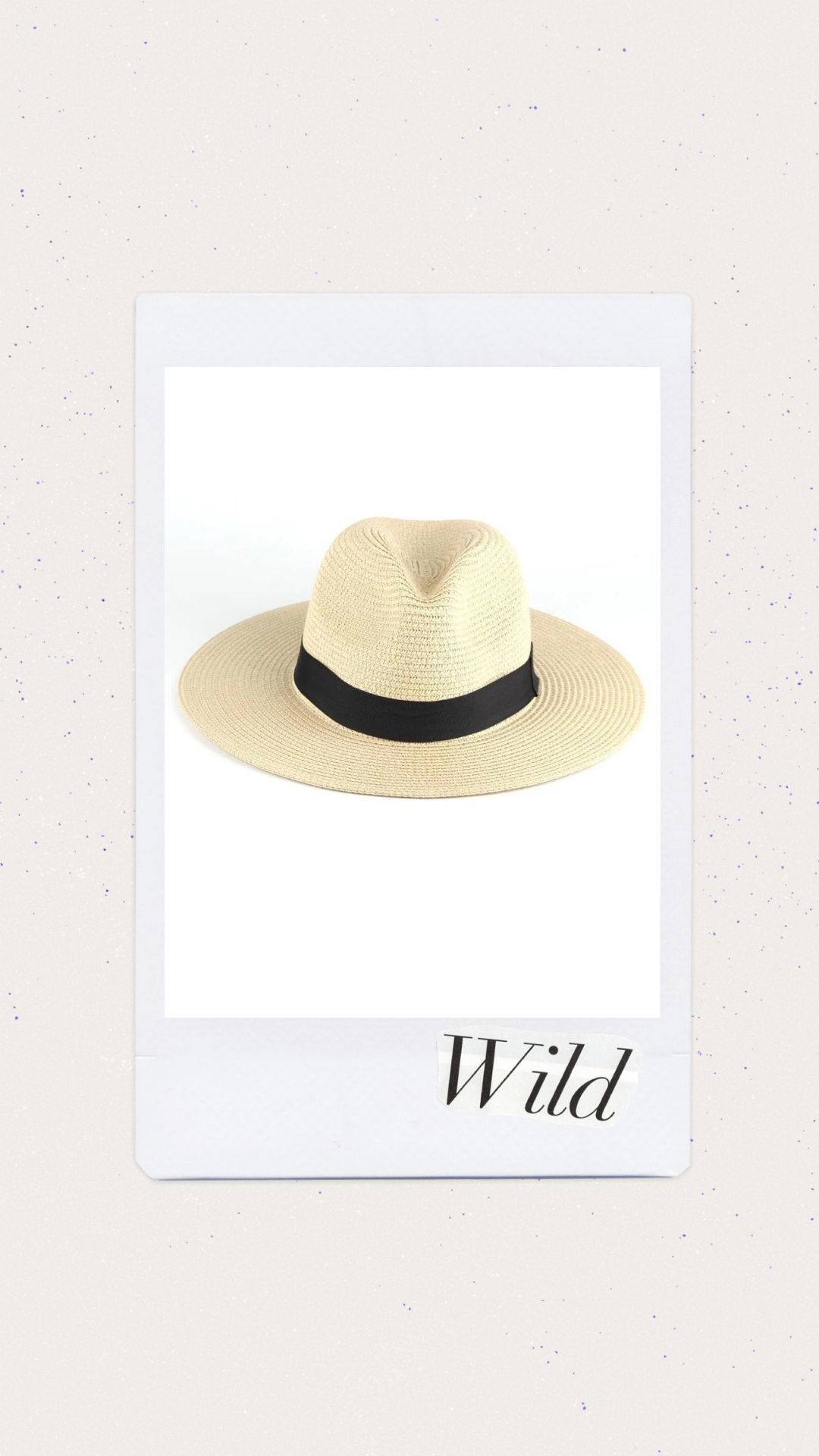 Sombrero beige con borde negro