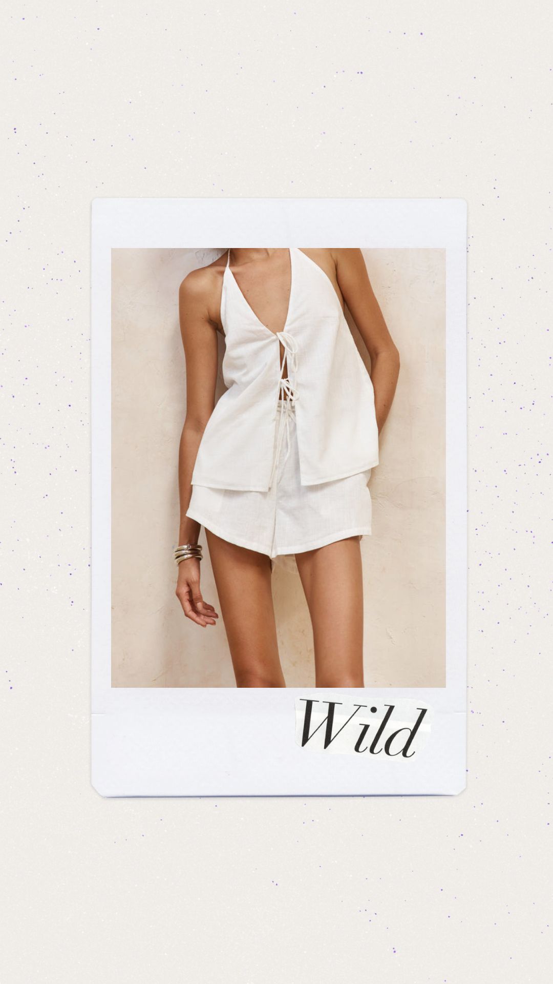 Short y blusa color blanco