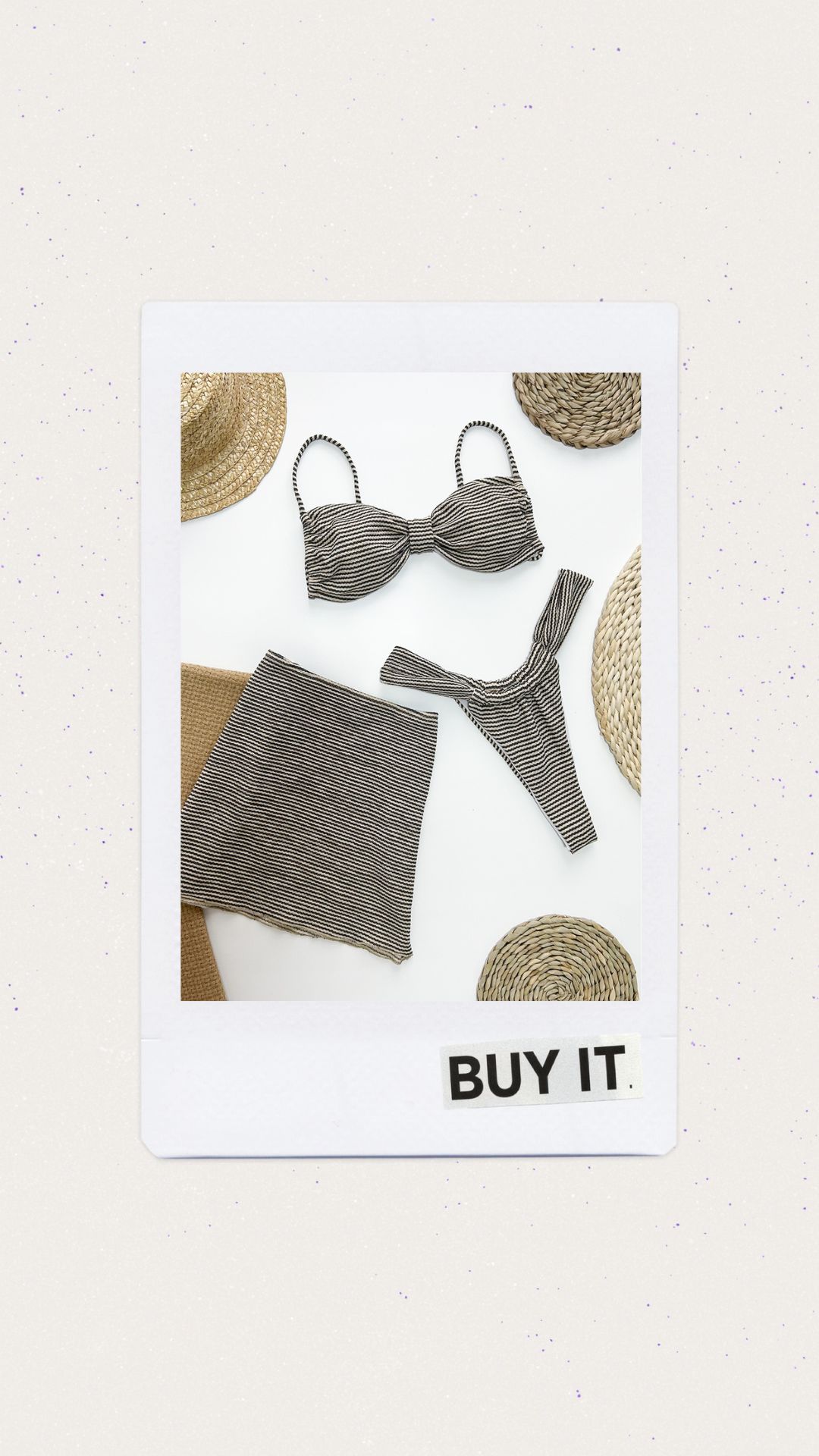 Bikini con salida marrón y beige